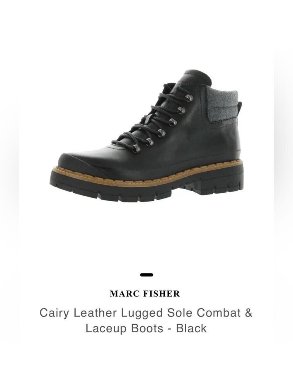 🔥NEW🔥 Marc Fisher LTD Women 10 Cairy Leather Lugged Sole Combat Hiking Boot nwob